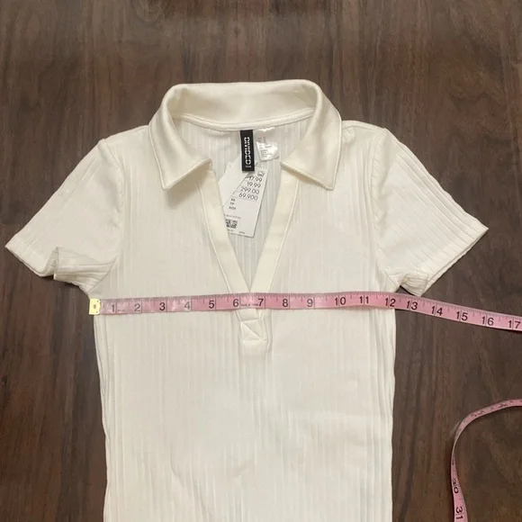 H&M Divided ribbed white collar sheath dress - Picture 3 of 5